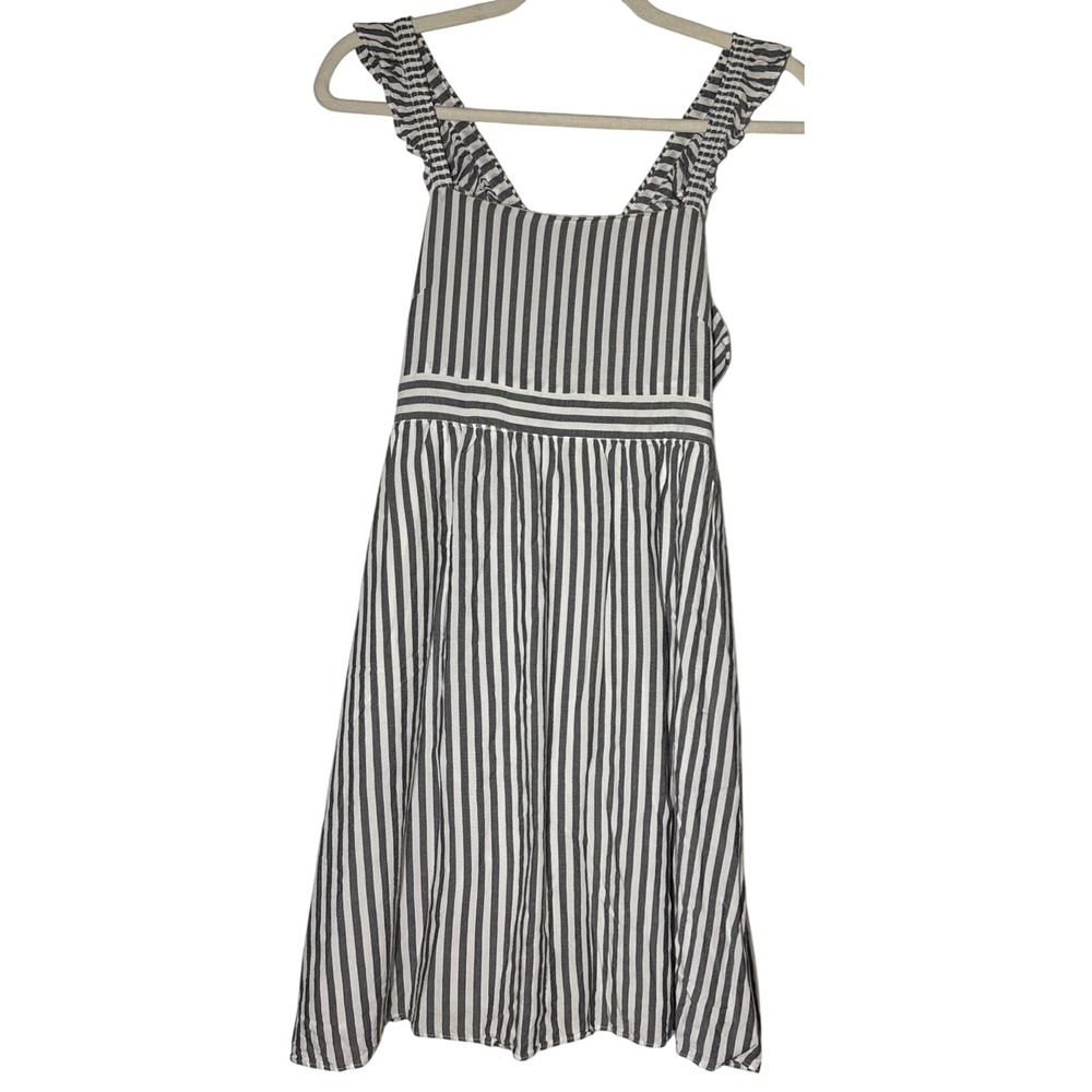 Madewell Sundress Women's Navy White Excellent Striped Ruffle Mini Size 4